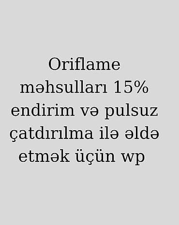 Oriflame məhsulları – 15% endirimlə və pulsuz çatdırılma ilə. - Geniş