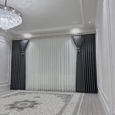 dekor perde: Zərif pərdə və tül dəstləri - İkiqat kombinasiya: dekorativ qalın — 3