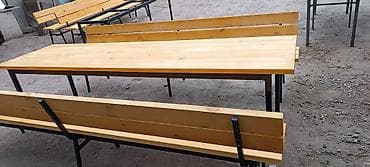 taxta kredit: Yeni, Dördbucaq masa, Açılmayan, Skameykalar ilə, Taxta, Azərbaycan — 8