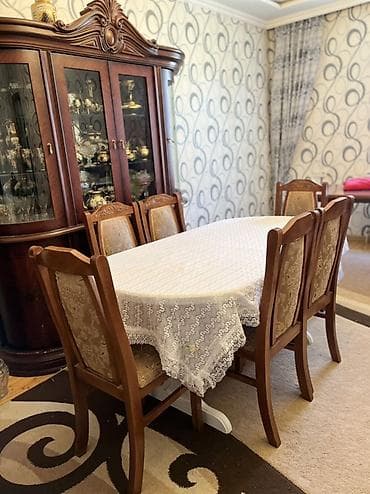 Столы и стулья: Для гостиной, Нераскладной, Овальный стол, 6 стульев — 6