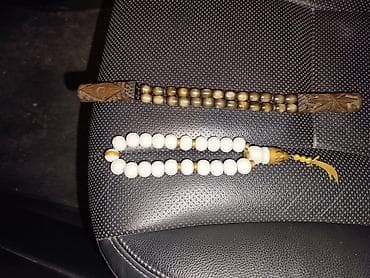 Məhsul: 2 ədəd təsbeh dəsti - Ağ təsbeh: Dairəvi ağ muncuqlardan