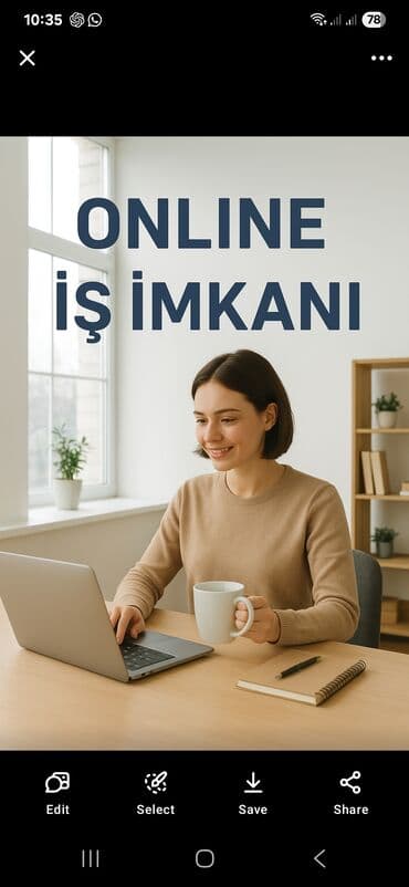 VAKANSİYA. Xanımlara özəl evdən online iş təklifim varki,bu işimizlə
