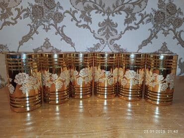 desmal desti: Qədəhlər, rəng - Qızılı, 6 ədədli dəst — 1