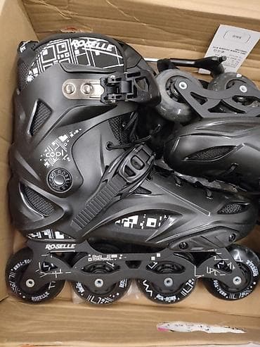 Roliklər: ROSELLE brendi inline (təkərli) konkiseti - Rəng: qara, ağ-qrafik — 2