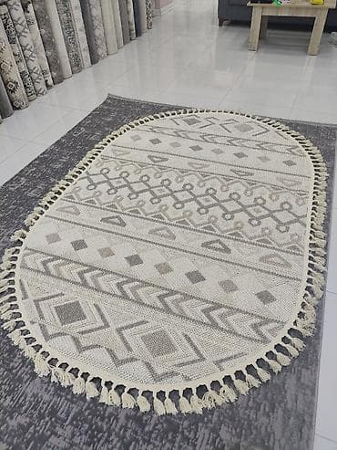 Декор и интерьер: Boho tərzində oval xalça - Forma: oval - Rəng palitrası: krem, bej və — 1