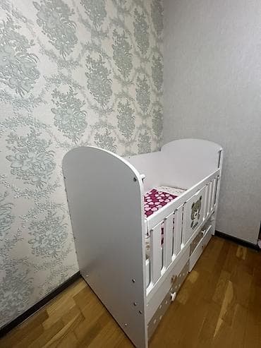 boru: Uşaq beşiyi – “Teddy” dizaynlı - Rəng: ağ, bej nöqtəli dekorlu — 3
