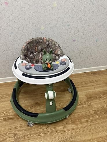 çelik: Uşaq gəzdirəni / yürüteç - Rəng: yaşıl-ağ-boz tonlarda - Dairəvi — 1