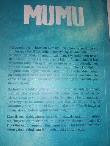 dost: Kitab: Mumu Müəllif: İ. S. Turgenyev Nəşriyyat: Simurq Janr: Klassik — 2