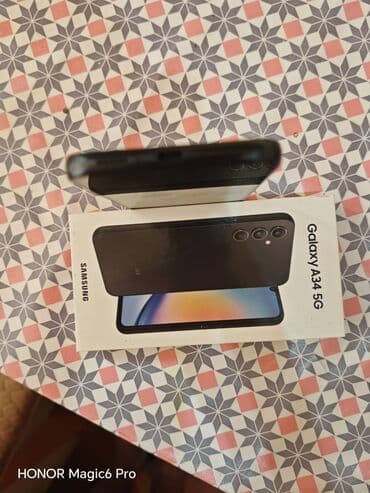 samsung tab 10 qiymeti: Samsung Galaxy A34, 128 GB, rəng - Qara, Barmaq izi — 4