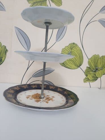 lepe qabi: Tort və şiriniyyat qabı, rəng - Göy, Keramika — 3