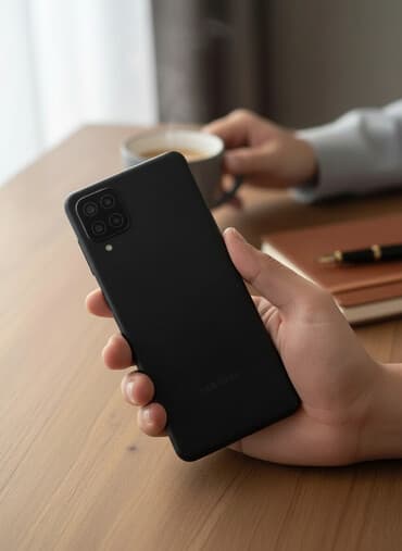 a 12 kabrolar: Samsung Galaxy A12, 32 GB, rəng - Qara, Sensor, Face ID, Barmaq izi — 1