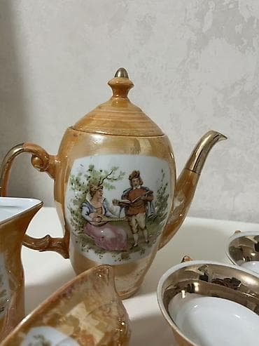 qab qasiqlar: Çay dəsti, rəng - Qızılı, Farfor, 4 nəfərlik — 4