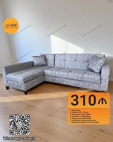 mini divan: Künc divan, Açılan, Bazalı, Şəhərdaxili pulsuz çatdırılma — 1