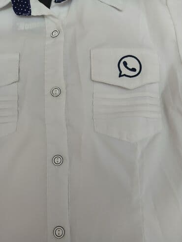 qizlar ucun mekteb koynekleri: Yeni ağ rəngli qızlar uçün köynək,razmer-M. Новая — 3