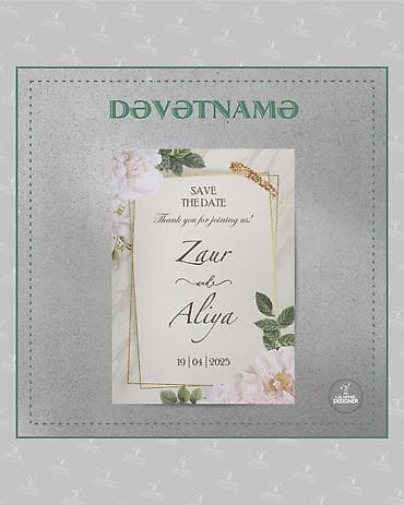 usta köməkcisi: Dəvətnamə dizaynı – “Save the Date” kolleksiyası 💌 Toy dəvətnamələri — 3