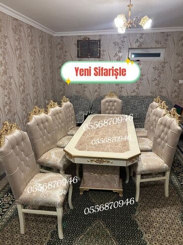 Ev üçün mebel: Düz masa, Qonaq otağı üçün, 6 nəfər, Açılmayan, Azərbaycan, Zəmanətli — 5