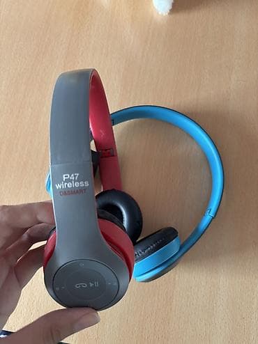 qulaq: P47 Wireless D&SMART qulaqlıqlar (2 ədəd – mavi və qırmızı) İkisi — 4