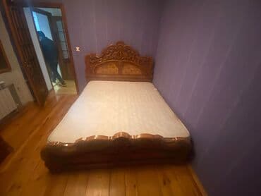 деревянная мебель для спальни: Двуспальная кровать, Шкаф — 5