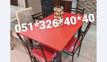 Masa və oturacaq dəstləri: Qonaq otağı üçün, Yeni, Dördbucaq masa, 6 stul — 19