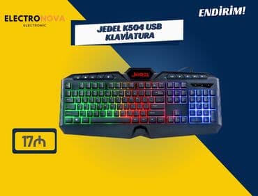 jedel: JEDEL K504 USB Klaviatura ⌨️ Erqonomik dizayn – rahat yazı təcrübəsi ⚡ — 1