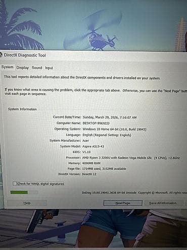Acer: Acer Aspire5 noutbuk Noutbuk ideal vəziyyətdədir demək olar — 7