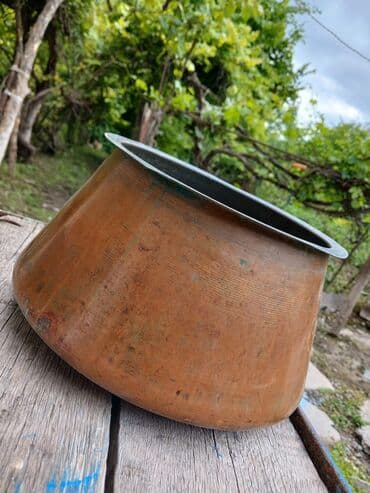 odun sobası bakı: İşlənmiş, Aş qazanı, Mis, Azərbaycan — 1