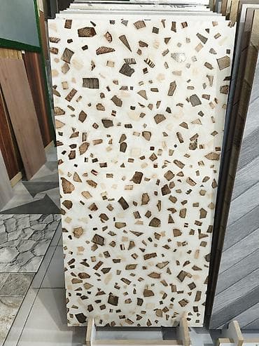 hamam ara kesmeleri: Terrazzo üslubunda keramika plitə - Ölçü: böyük format (vitrində — 1