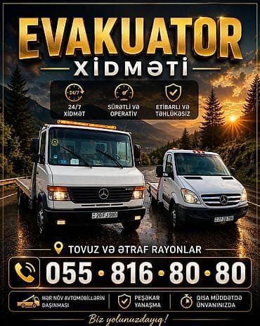 Evakuator, Platforma ilə, Şəhər daxili, Beynəlxalq daşımalar, Rayonlara