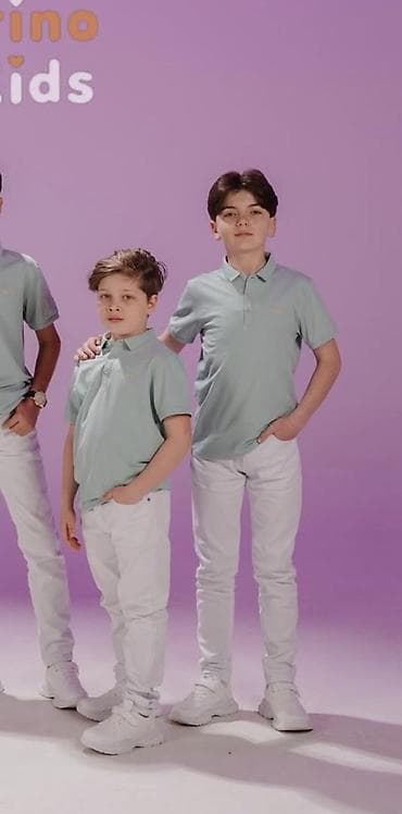 Детская одежда и обувь: Uşaq polo köynəyi – açıq nanə/yaşıl tonunda - Model: qısaqol, klassik — 2