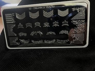 Личные вещи: Dırnaq stempinq dəsti – metal şablon lövhələri və qolçinli saxlama — 6