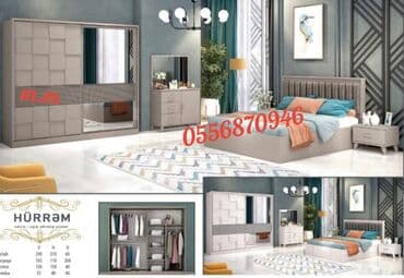 установка мебели: Двуспальная кровать, Трюмо, Шкаф, 2 тумбы, Азербайджан, Новый — 5