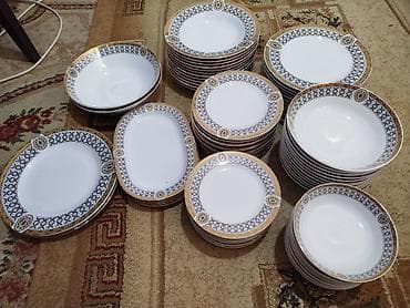 Qab-qacaq və mətbəx ləvazimatları: Nahar dəsti, rəng - Ağ, Farfor, 12 nəfərlik, Almaniya — 2