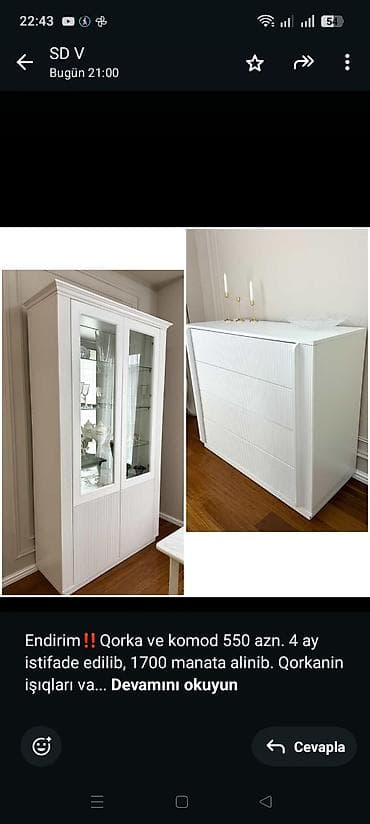 Endirim‼️Qorka ve komod 550 azn. 4 ay istifade edilib, 1700 manata lalafo.az -da Endirim‼️Qorka ve komod 550 azn. 4 ay istifade edilib, 1700 manata