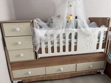 beşikler: Oğlan və qız üçün, Yeni, Dördbucaq, Beşik, Dəst ilə, Matras ilə, Yellənmə mexanizmsiz — 2
