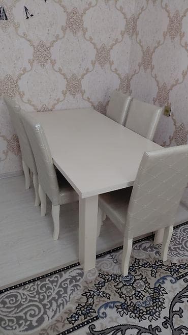 stulla: Qonaq otağı üçün, Açılmayan, Dördbucaq masa, 6 stul — 1