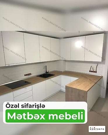 ag masa: Özəl sifarişlə mətbəx mebeli - L və U planlı layihələrə uyğun — 1