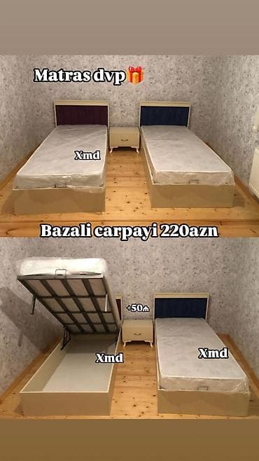 dvp: Tək nəfərlik çarpayılar – bazalı və bazasız modellər. Məhsul — 2