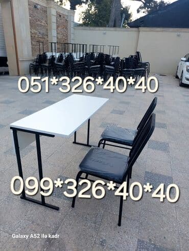 uşaq ucun oturacaq: Oğlan və qız üçün, Yeni, Siyirməsiz, Yazı masası, Stullar ilə — 5