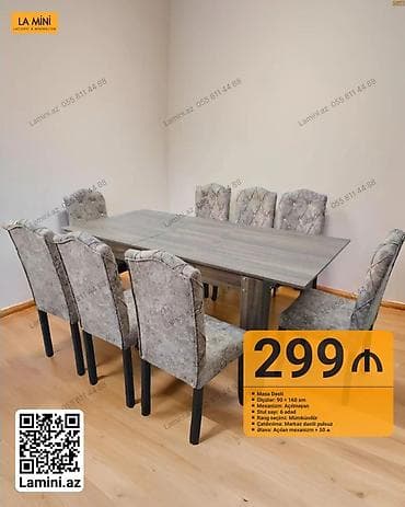 sutul: Qonaq otağı üçün, Açılmayan, Dördbucaq masa, 6 stul — 1