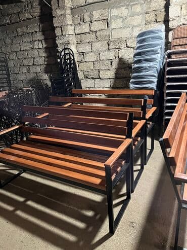 stol stul işlenmiş: Yeni, Kvadrat masa, Açılmayan, Skameykalar ilə, Taxta, Azərbaycan — 4