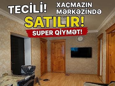 masazirda satilan evler type 1: Xaçmazın mərkəzində yerləşən mənzil satılır. - Ünvan: şəhər mərkəzi — 1