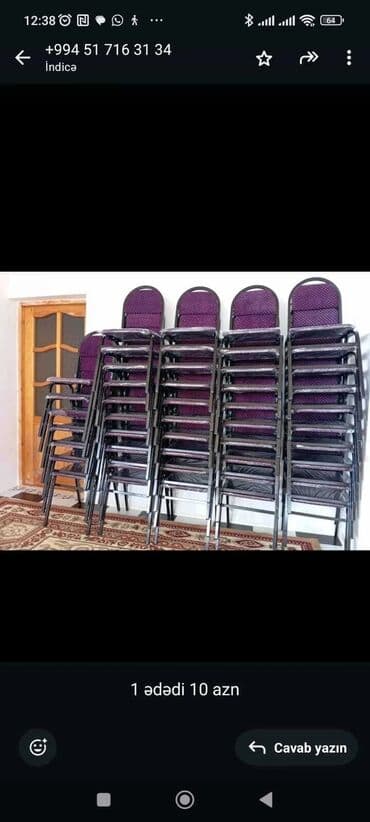 açılıb yığılan oturacaqlar (kreslolar): Mətbəx üçün, Yeni, Qatlanan, rəng - Bordo Stul — 1