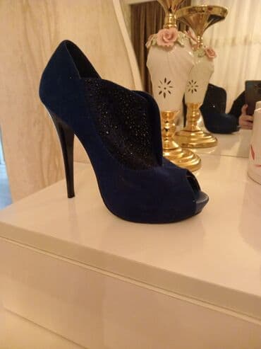 barya ayakkabı: Tuflilər, Ölçü: 37, rəng - Göy, Yeni — 1