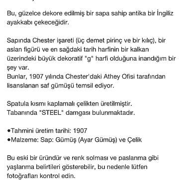 Termoqablar: Gümüş bıçaq – yağ/spred bıçağı (antik üslub) - Material: bərk gümüş — 7