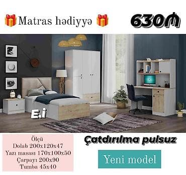 endirimde olan mebeller: Uşaq/yeniyetmə otağı üçün yeni model mebel dəsti Paketə daxildir: - — 1
