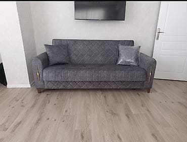 ofis divanı: Məhsul: 3 nəfərlik divan Yenidir - Rəng: Tünd boz (antrasit tonları) — 1