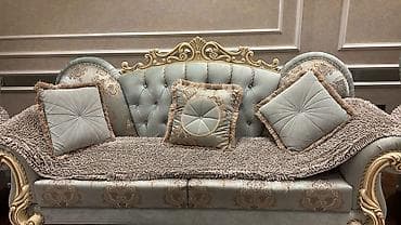 stul plasmas: Klassik üslubda qonaq otağı dəsti - Rəng: açıq su-mavi/mentol — 3