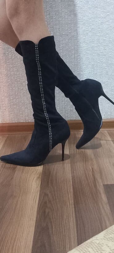 əsgər çəkməsi: Uzunboğaz, Ölçü: 40, rəng - Qara, İşlənmiş — 3