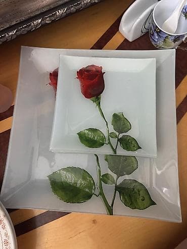 o7 sekilleri: Boşqablar, 2 ədədli dəst, rəng - Ağ, Şüşə — 1