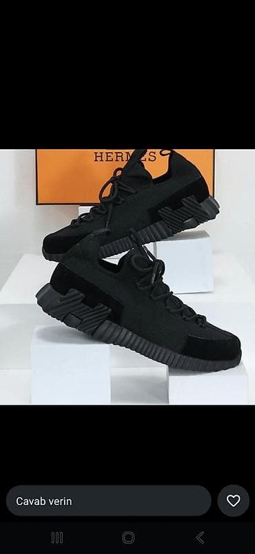 kros: Qara rəngli kişi idman ayaqqabısı - Üst hissə: nəfəsalan tekstil/mesh — 1